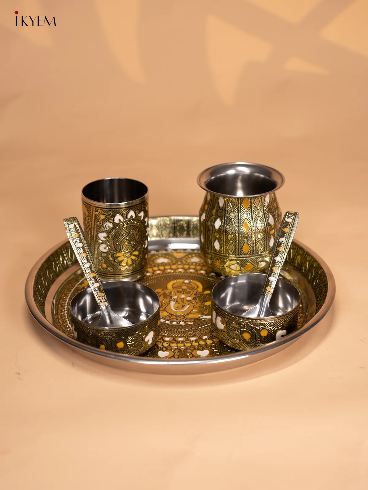 Pooja Thali set - Ganesha design - KI14111 - Image 2