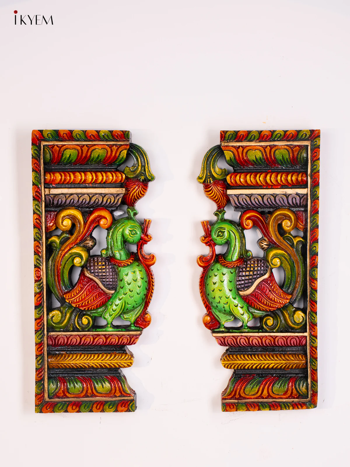 Wooden Hand Painted Annam Wall hanging set - 18 Inches - KI17129