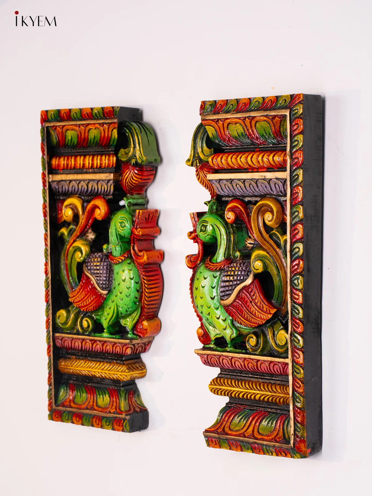 Wooden Hand Painted Annam Wall hanging set - 18 Inches - KI17129 - Image 2