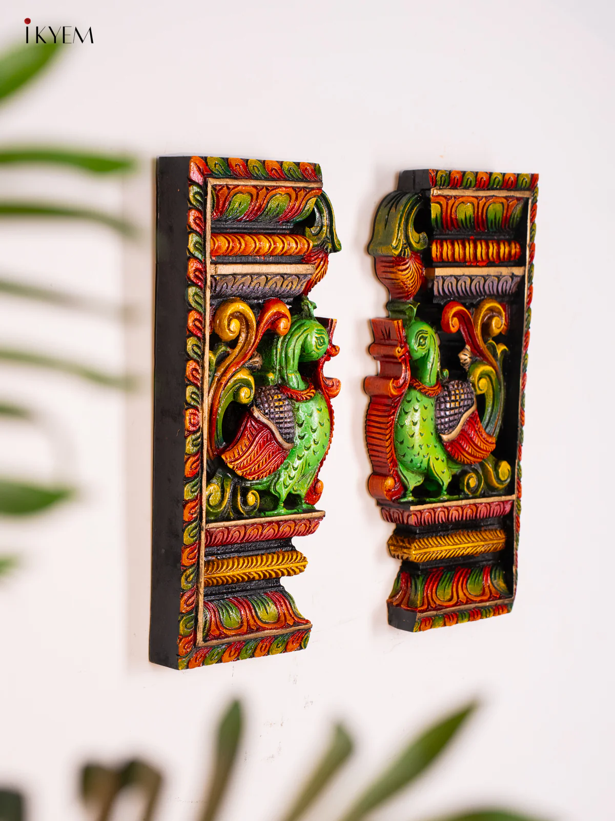 Wooden Hand Painted Annam Wall hanging set - 18 Inches - KI17129 - Image 5