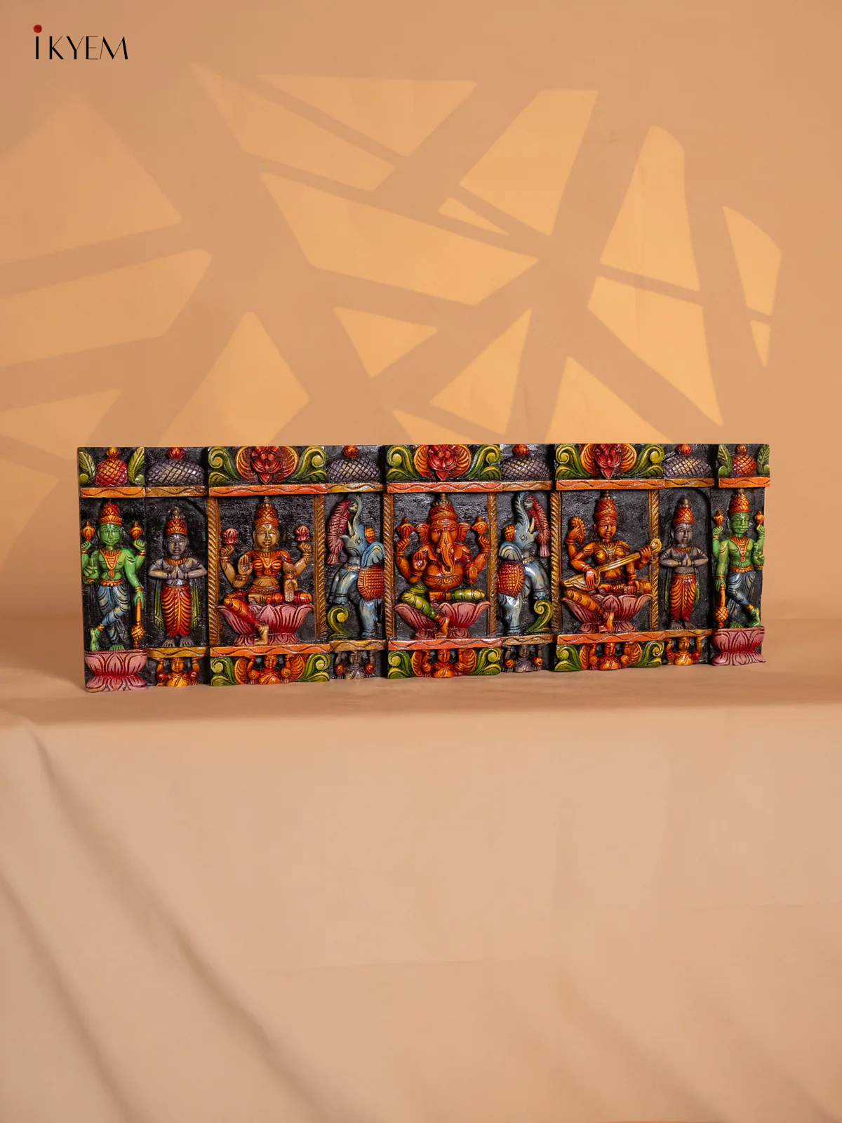Wooden lakshmi saraswathy Gadesha Panel - Image 2
