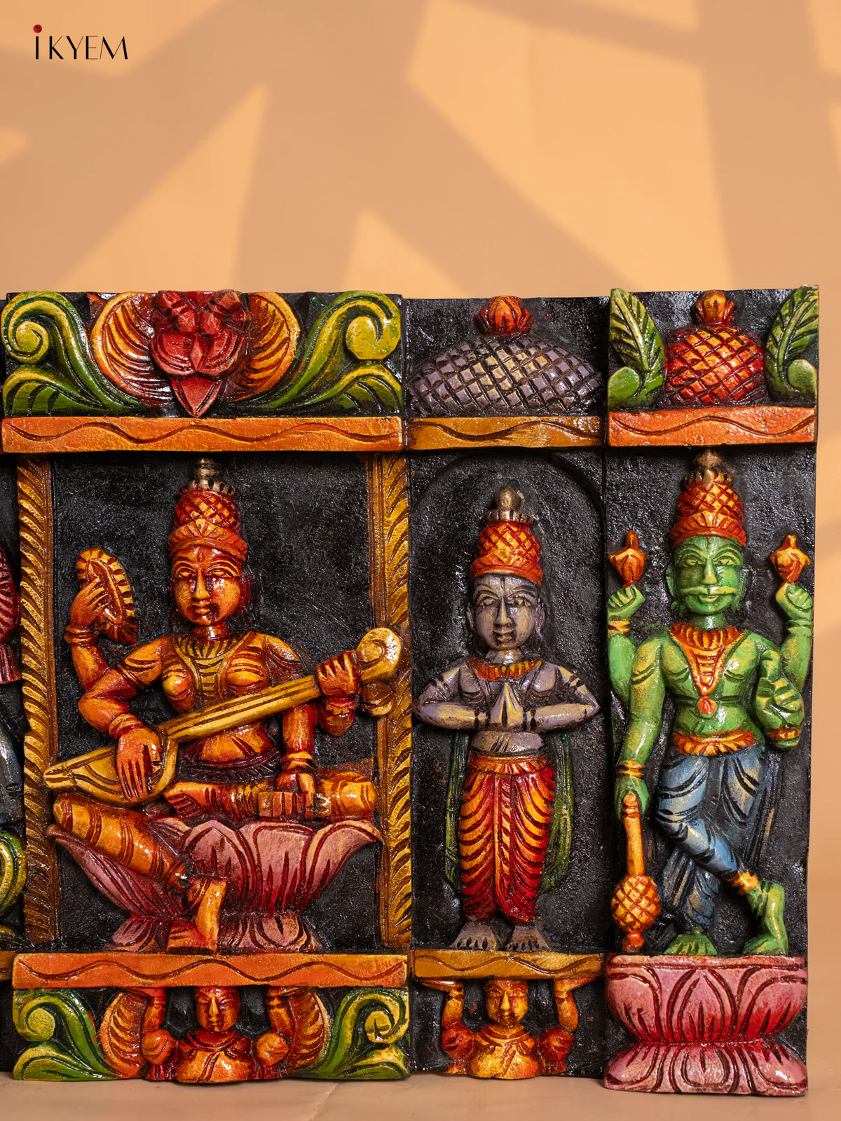 Wooden lakshmi saraswathy Gadesha Panel - Image 5