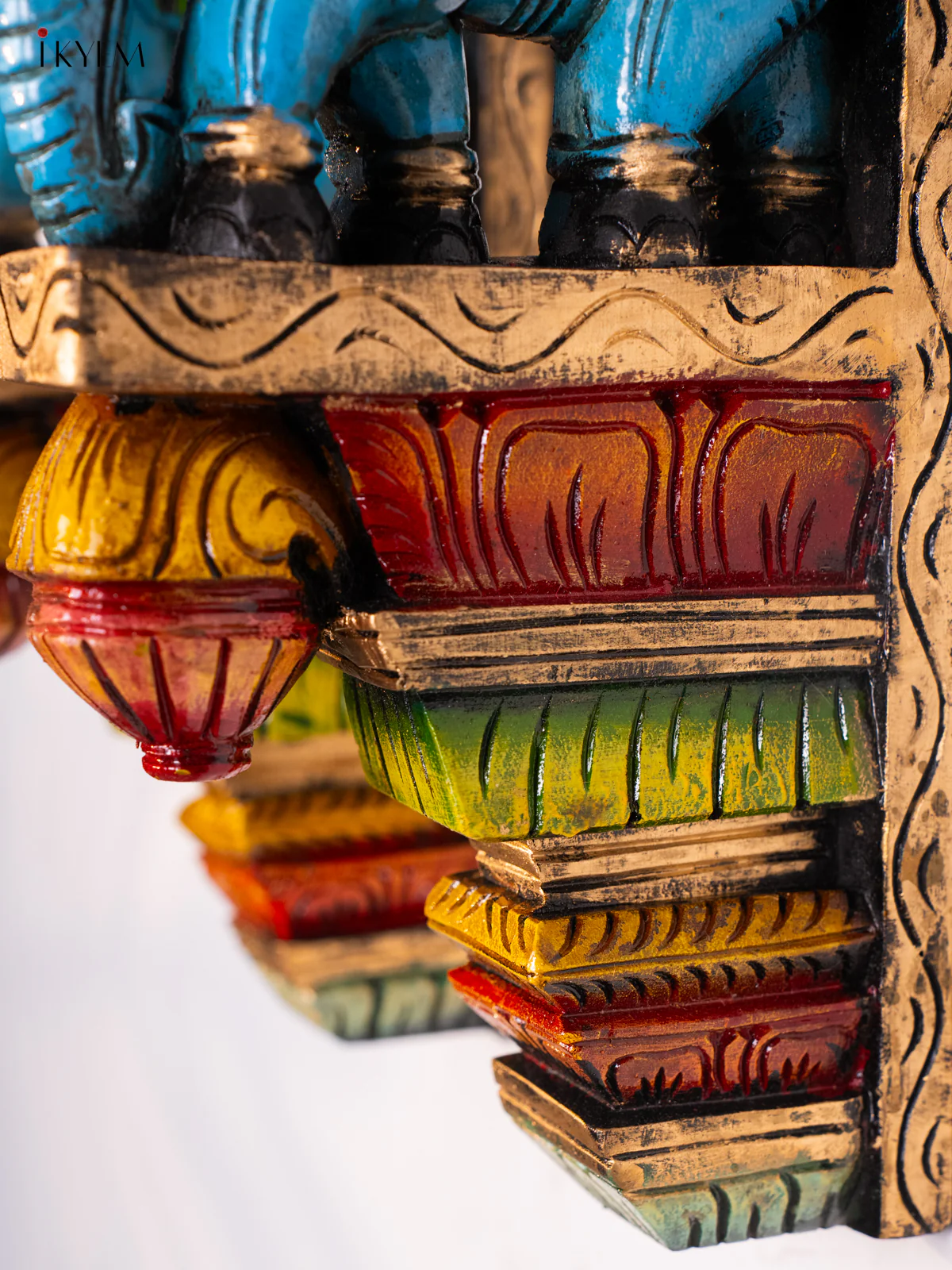 Wooden Hand Painted Elephant Wall Bracket - 18 Inches - KI17141 - Image 4