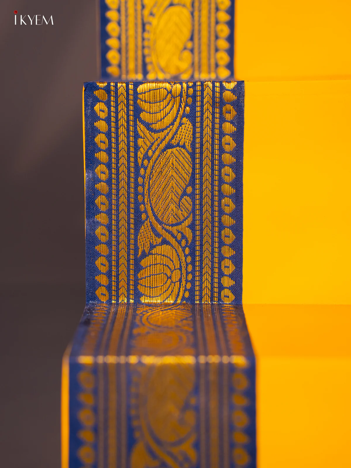 Wooden Hand painted 3-step Golu Padi with Silk Strap - Yellow - 15 Inches - KI19121 - Image 3