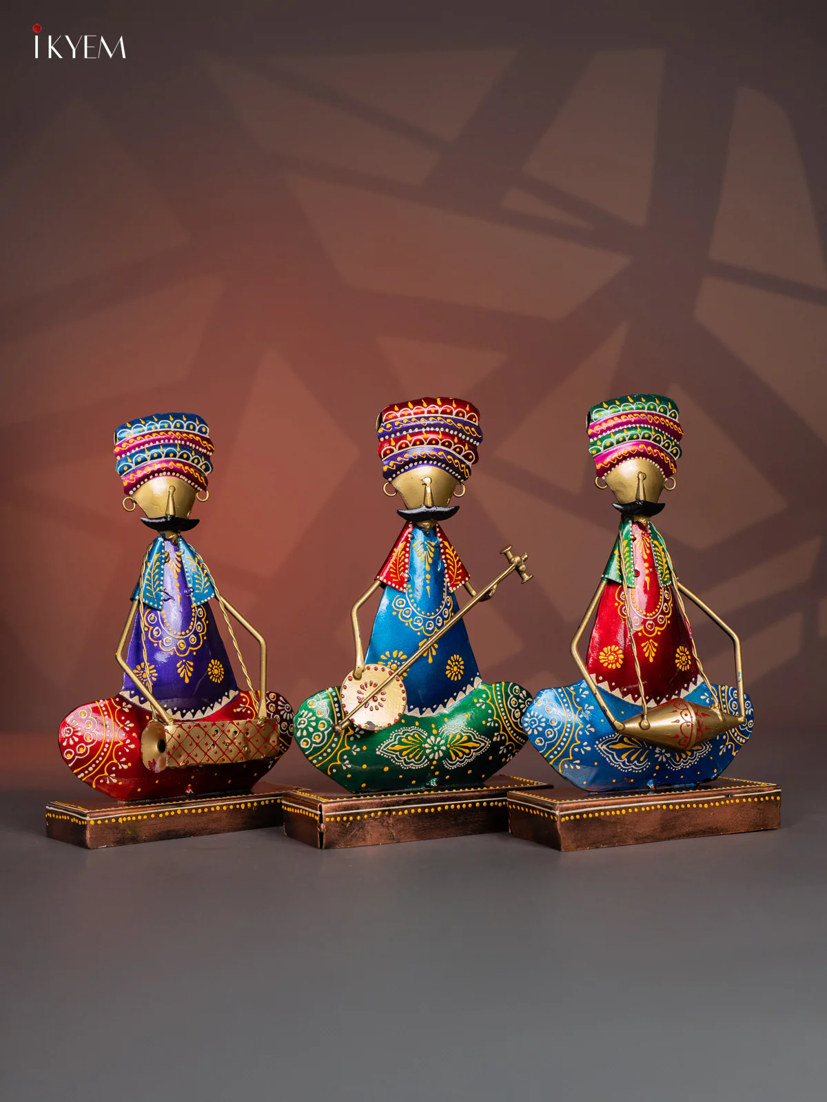 Hand-Painted Metal Musician Mens Set of 3 - 10.5 Inches - KI20116 - Image 5