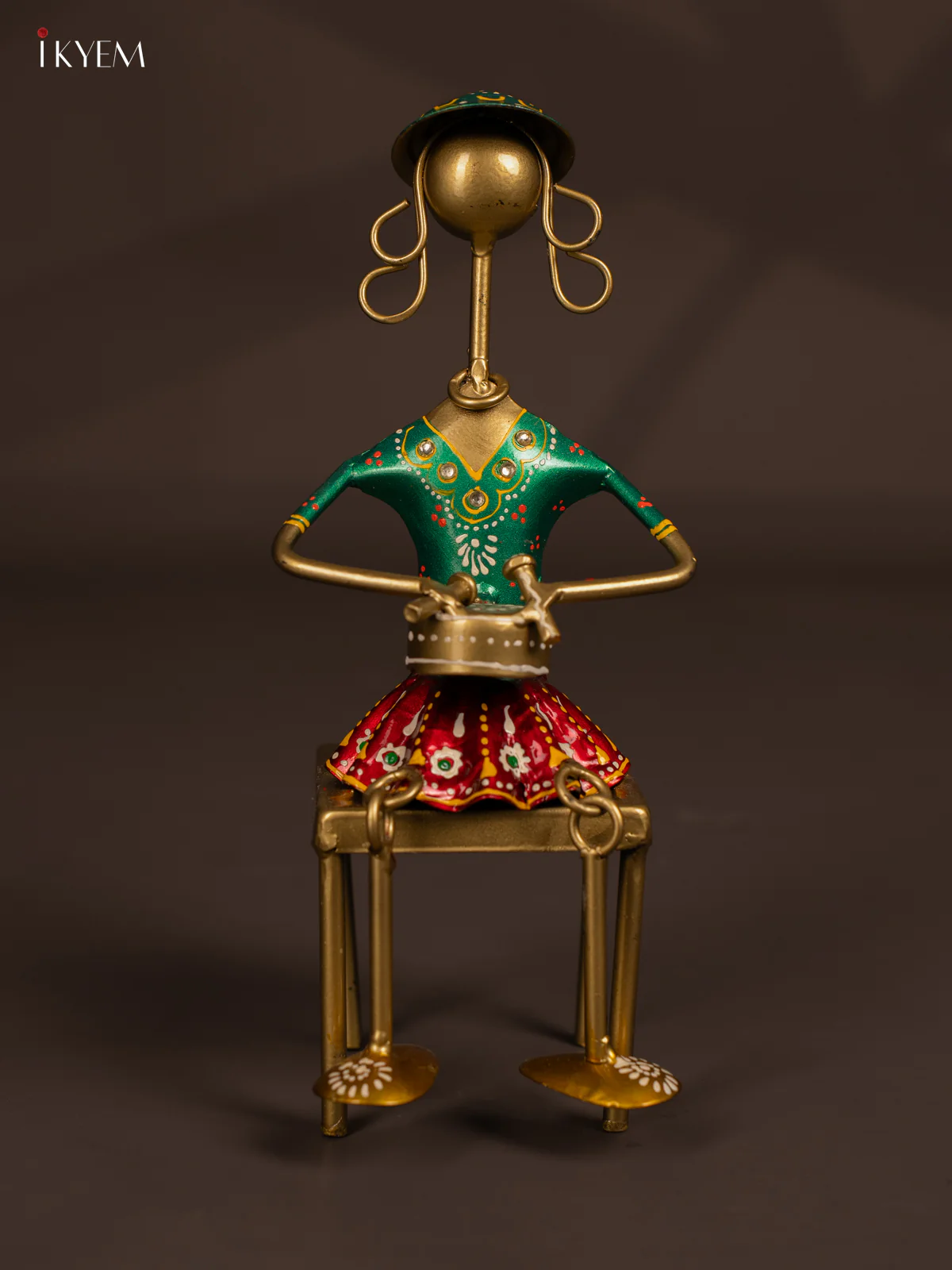 Hand-Painted Metal Musician Ladies Showpiece Set of 3 - 10 Inch - KI20117 - Image 4