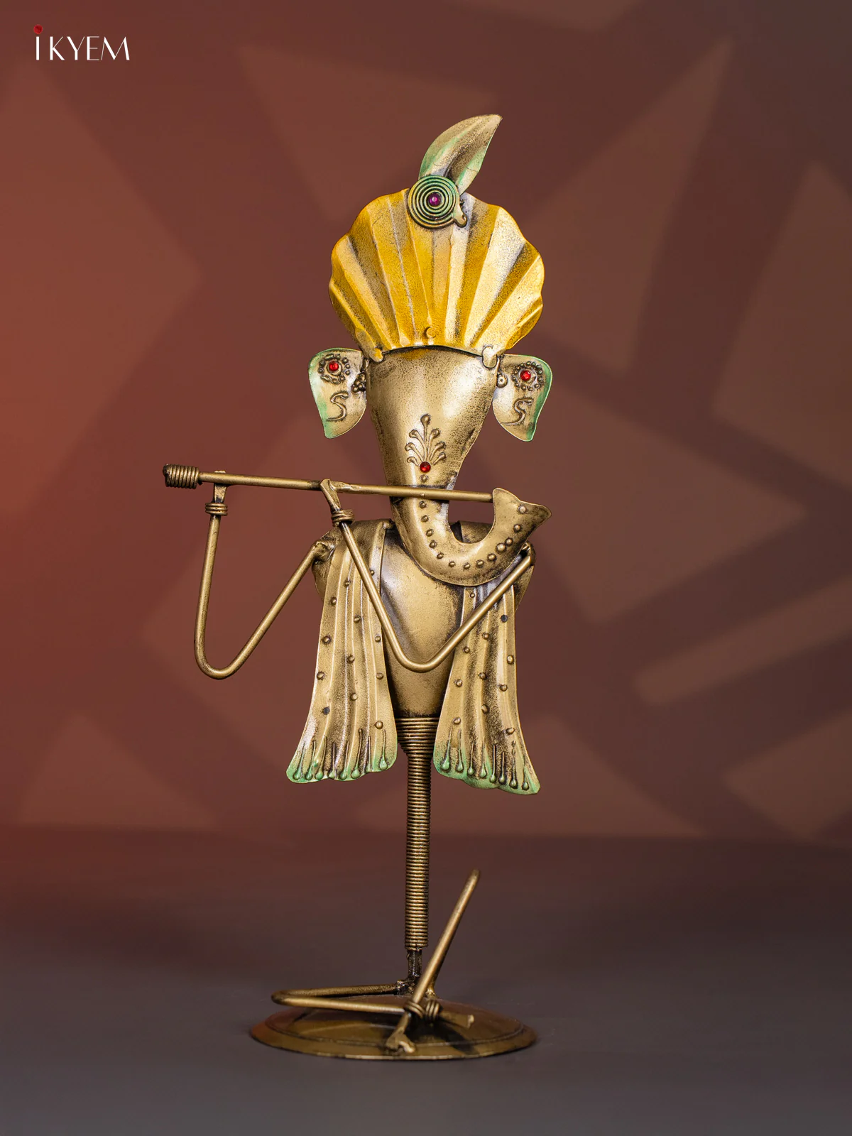 Hand-Painted Metal Musical Ganesh Set of 4 - 13 Inch - KI20121 - Image 5