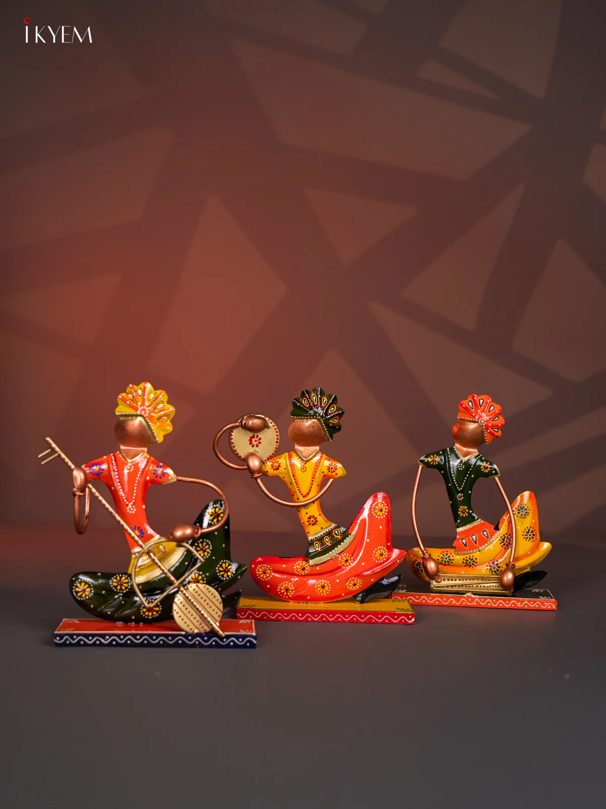 Hand-Painted Metal Musician Mens Set of 3 - 8.5 Inch - KI20122 - Image 5