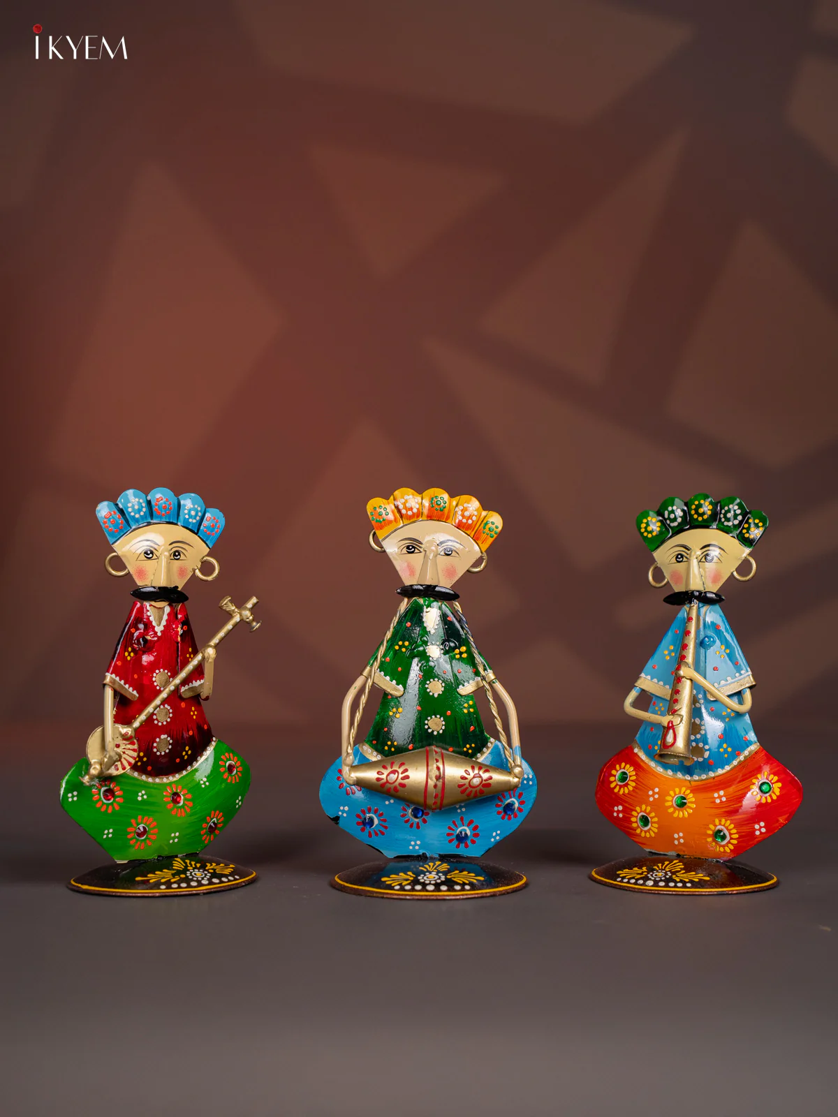 Hand Painted Metal Musician Mens set of 3 - 6.5 Inch - KI20125 - Image 5