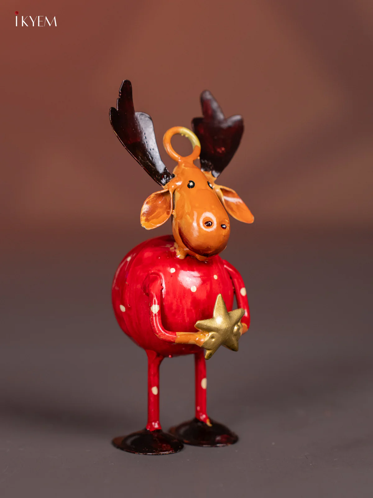 Hand-Painted Metal Reindeer - 5 Inch - KI20126 - Image 3