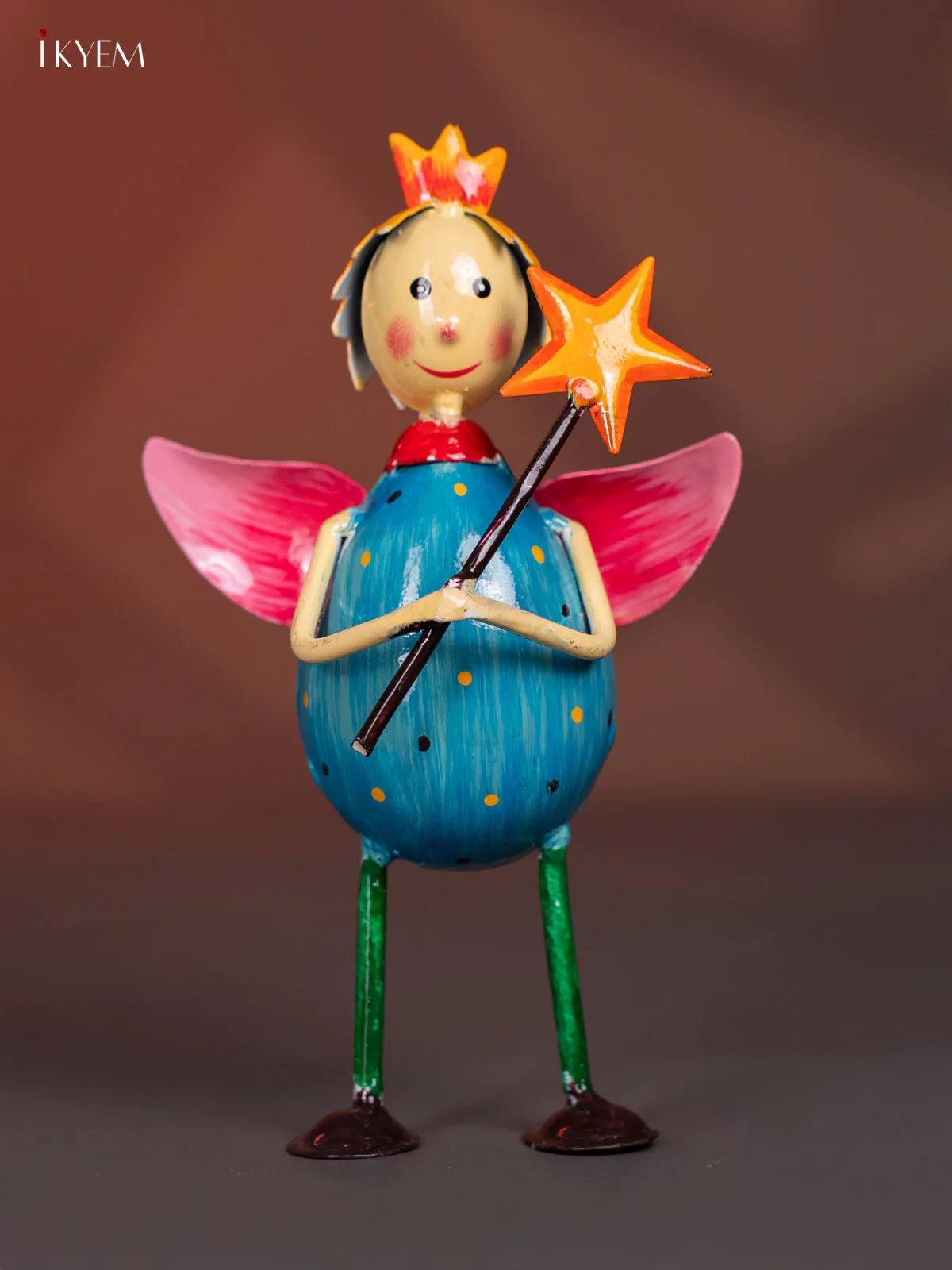 Hand-Painted Angel Metal Decor Set of 3 - 7 Inch - KI20127 - Image 4