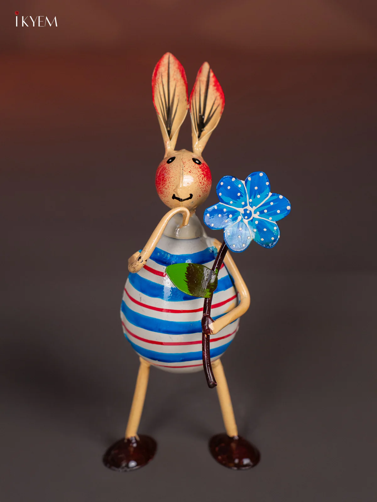 Hand-Painted Rabbit Metal Decor Set of 3 - 7.5 Inch - KI20128 - Image 4