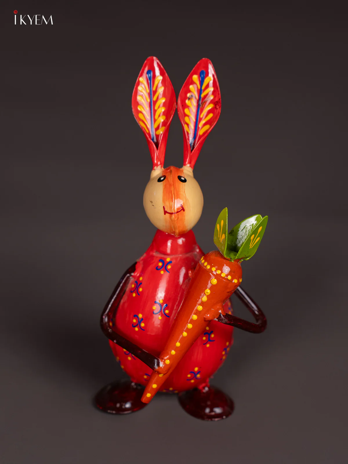 Hand-Painted Rabbit Metal Decor Set of 3 - 6 Inch - KI20129 - Image 5