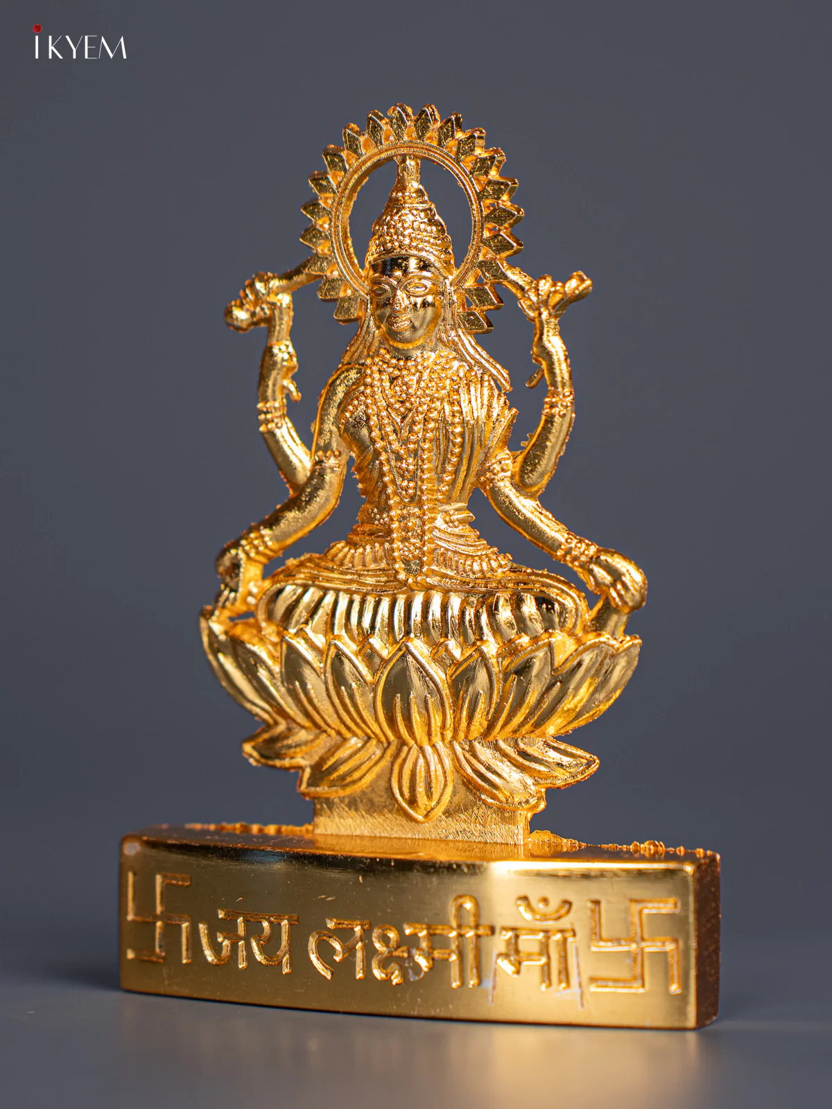 Gold‑Plated Lakshmi Idol – 4 Inch - KI20148 - Image 2