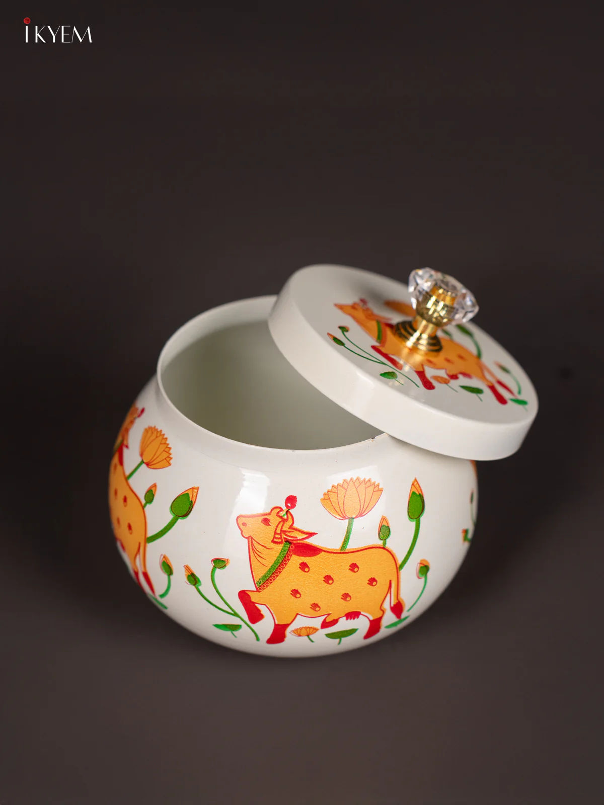 Metal Digital Printed Nuts Jar - Cow with White - 3.5 Inches - KI21206 - Image 3