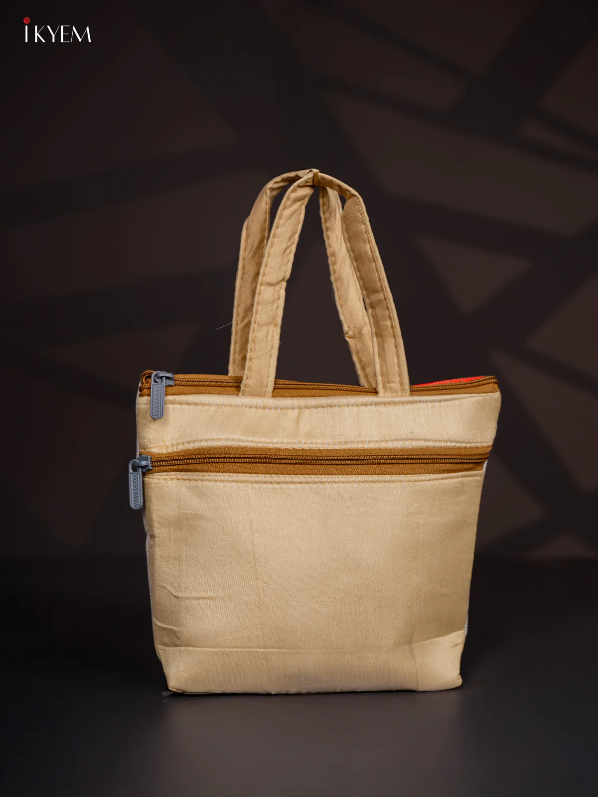 Elephant Design Jute Handbag - Orange - KI24118 - Image 3
