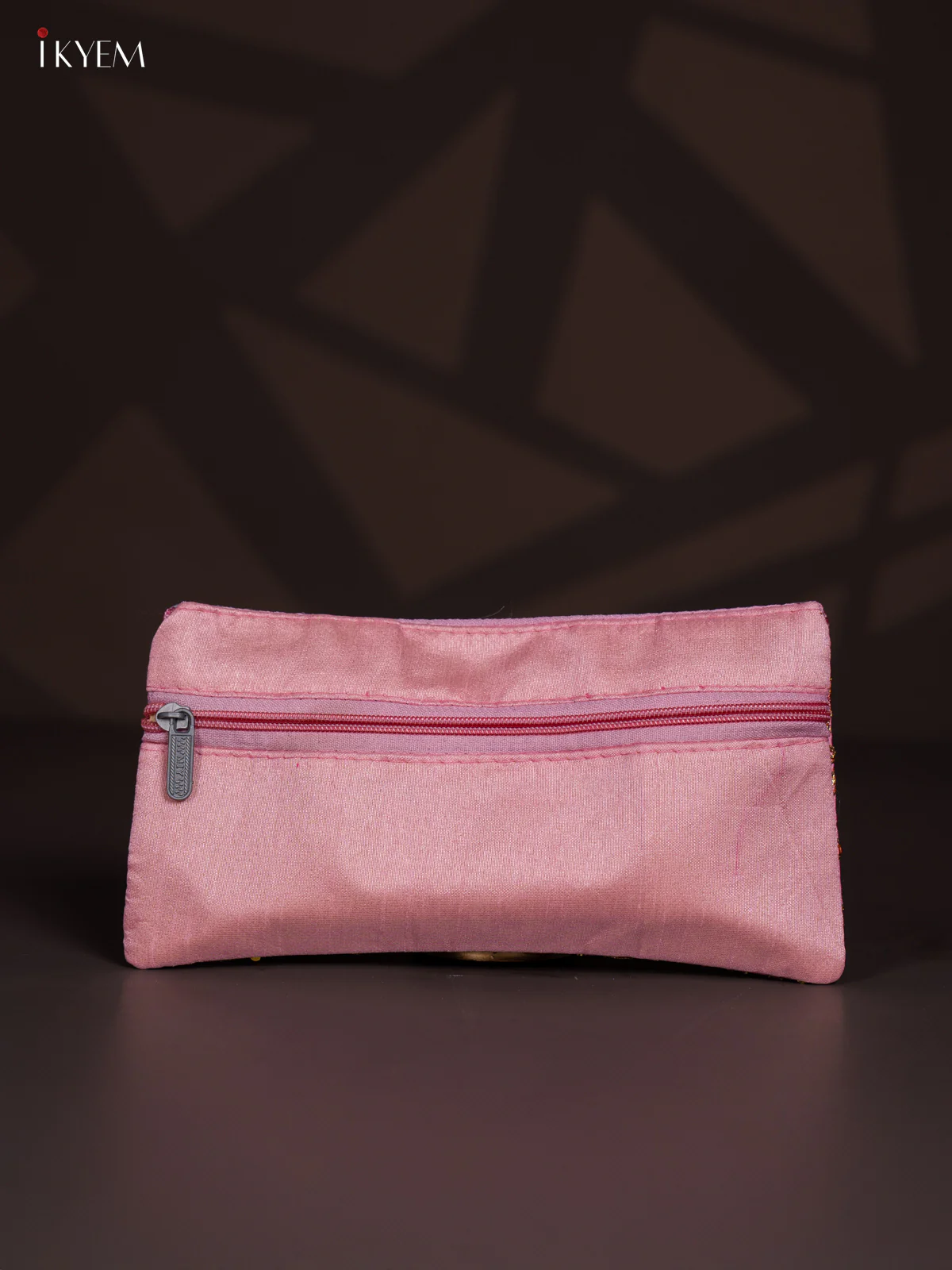 Zari Embroidered Work Purse - Baby Pink - KI24128 - Image 3