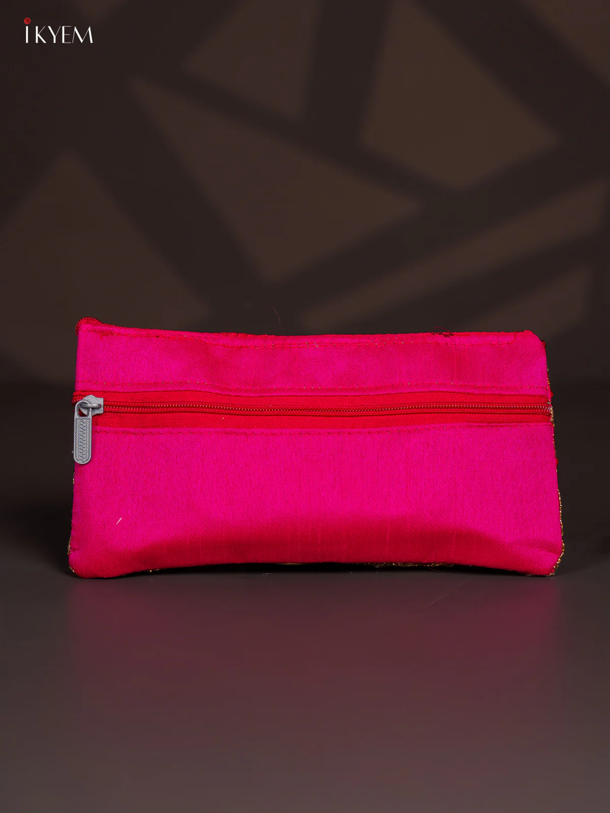Golden Embroidered Work Purse - Pink - KI24129 - Image 3
