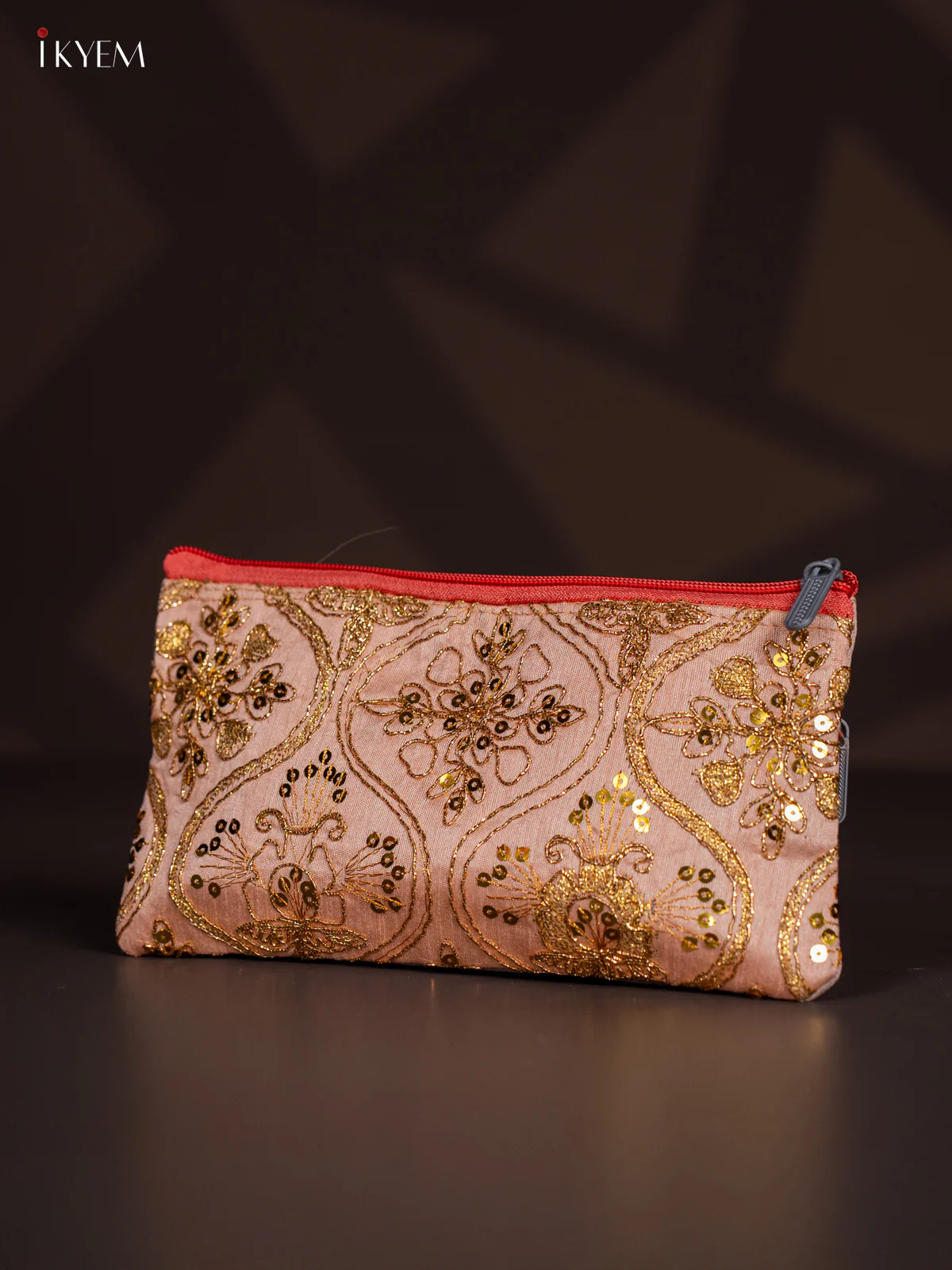 Golden Embroidered Work Purse - Cream - KI24132 - Image 2