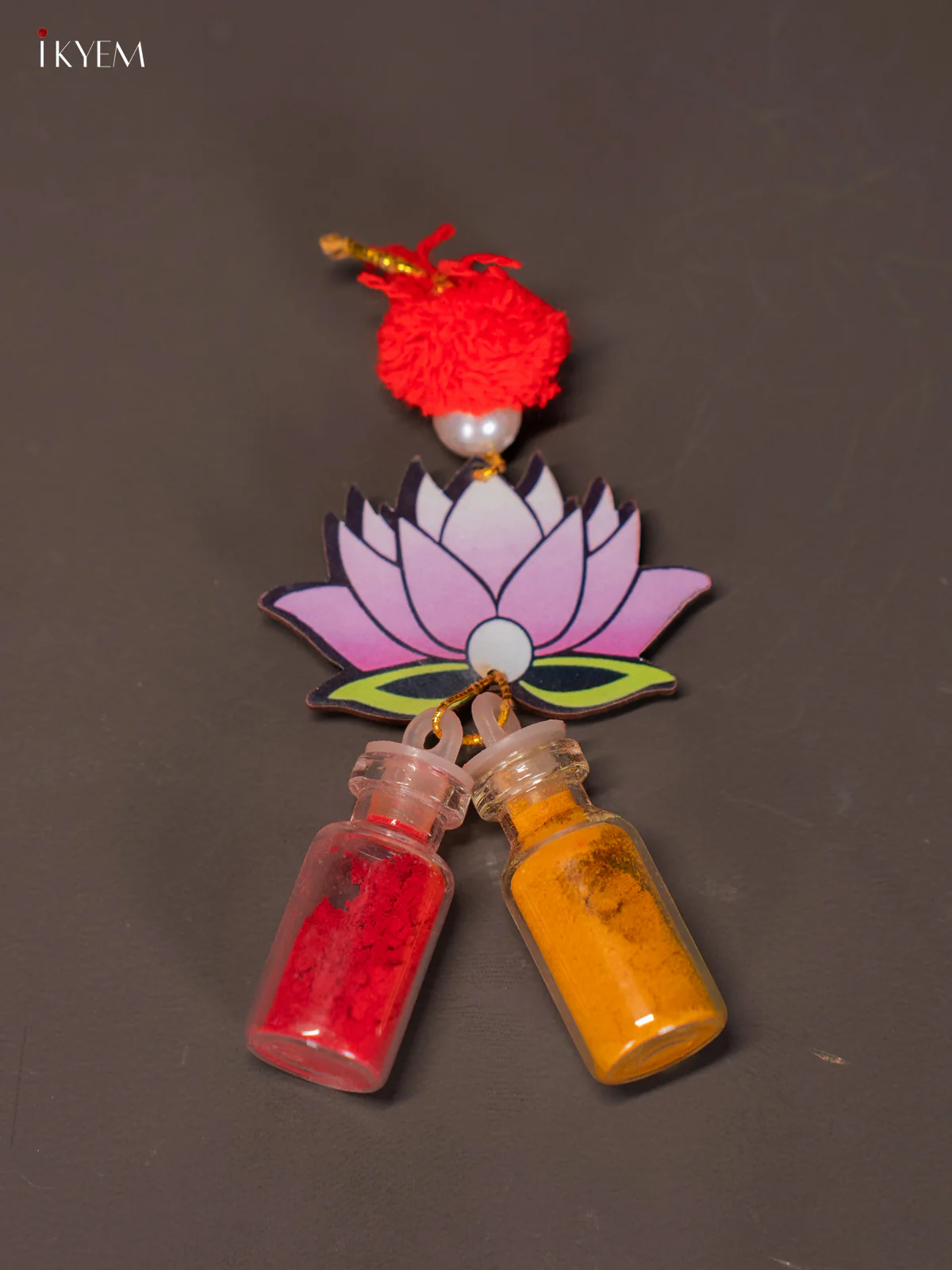 Lotus Haldi Kumkum Bottle - 2 Inch - KI24150