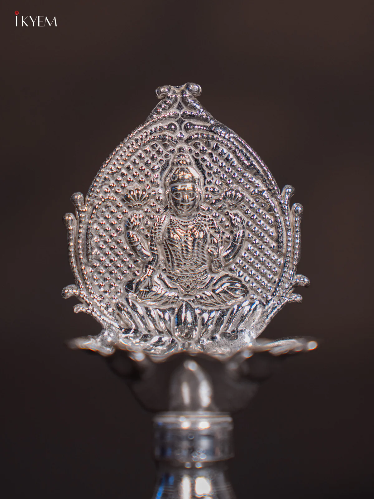 German Silver Lakshmi Diya Oil Lamp - KJ01113 - Image 3
