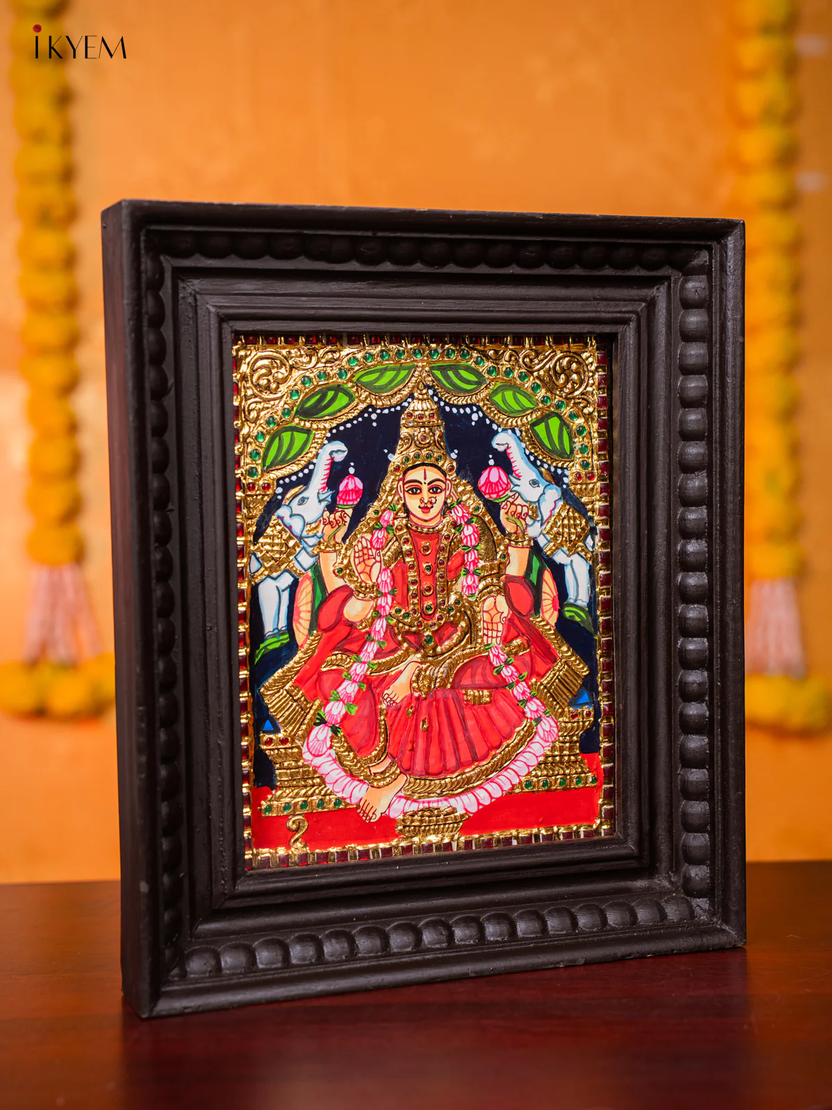 Gajalakshmi Tanjore painting (13*11) - KJ03126 - Image 4