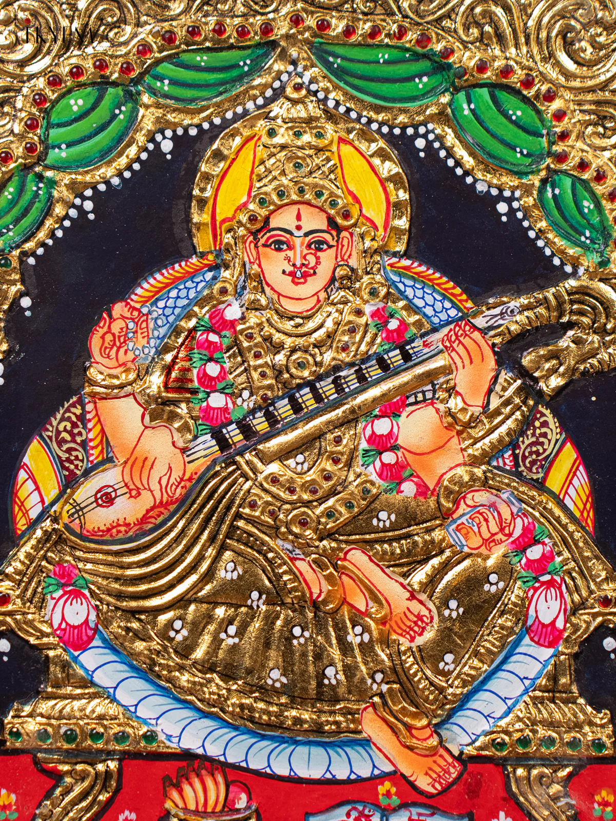 Saraswathi Tanjore painting (13*11) - KJ03138 - Image 3