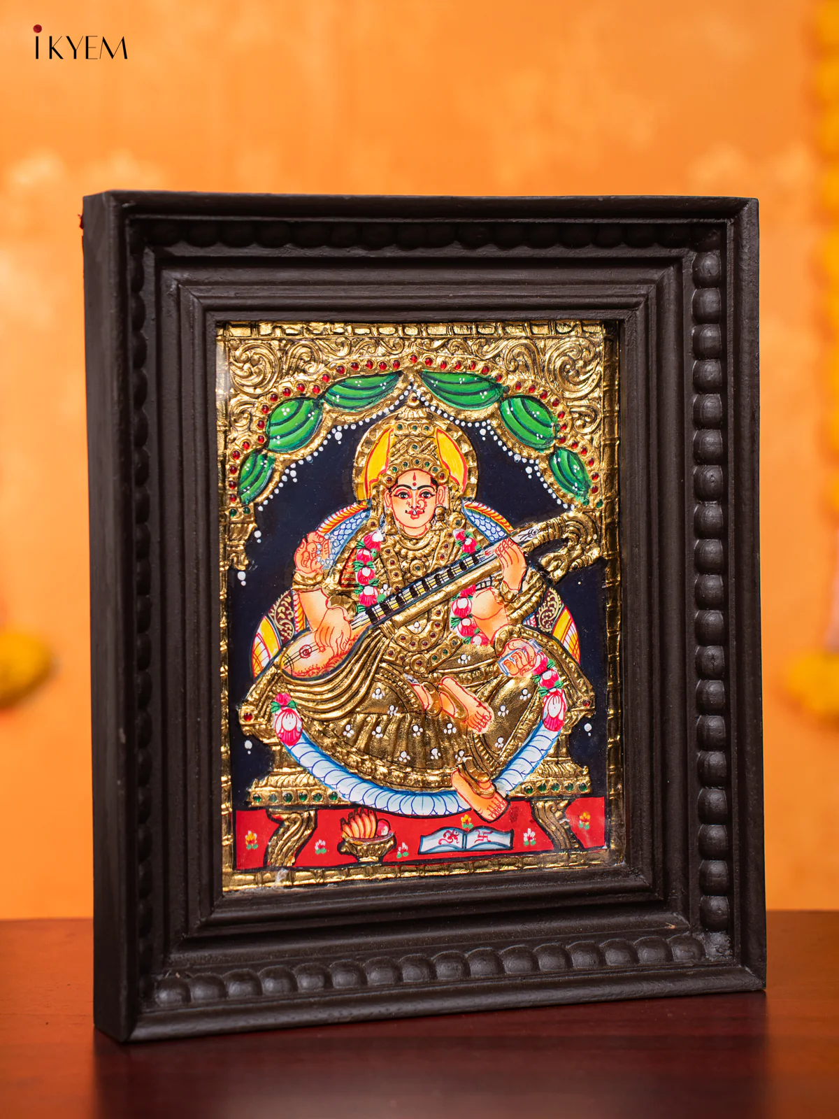 Saraswathi Tanjore painting (13*11) - KJ03138 - Image 4