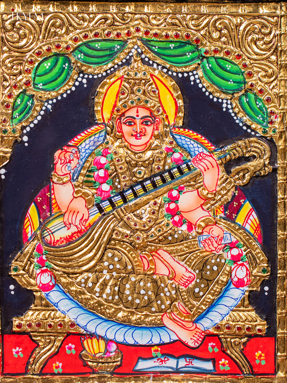 Saraswathi Tanjore painting (13*11) - KJ03139 - Image 3