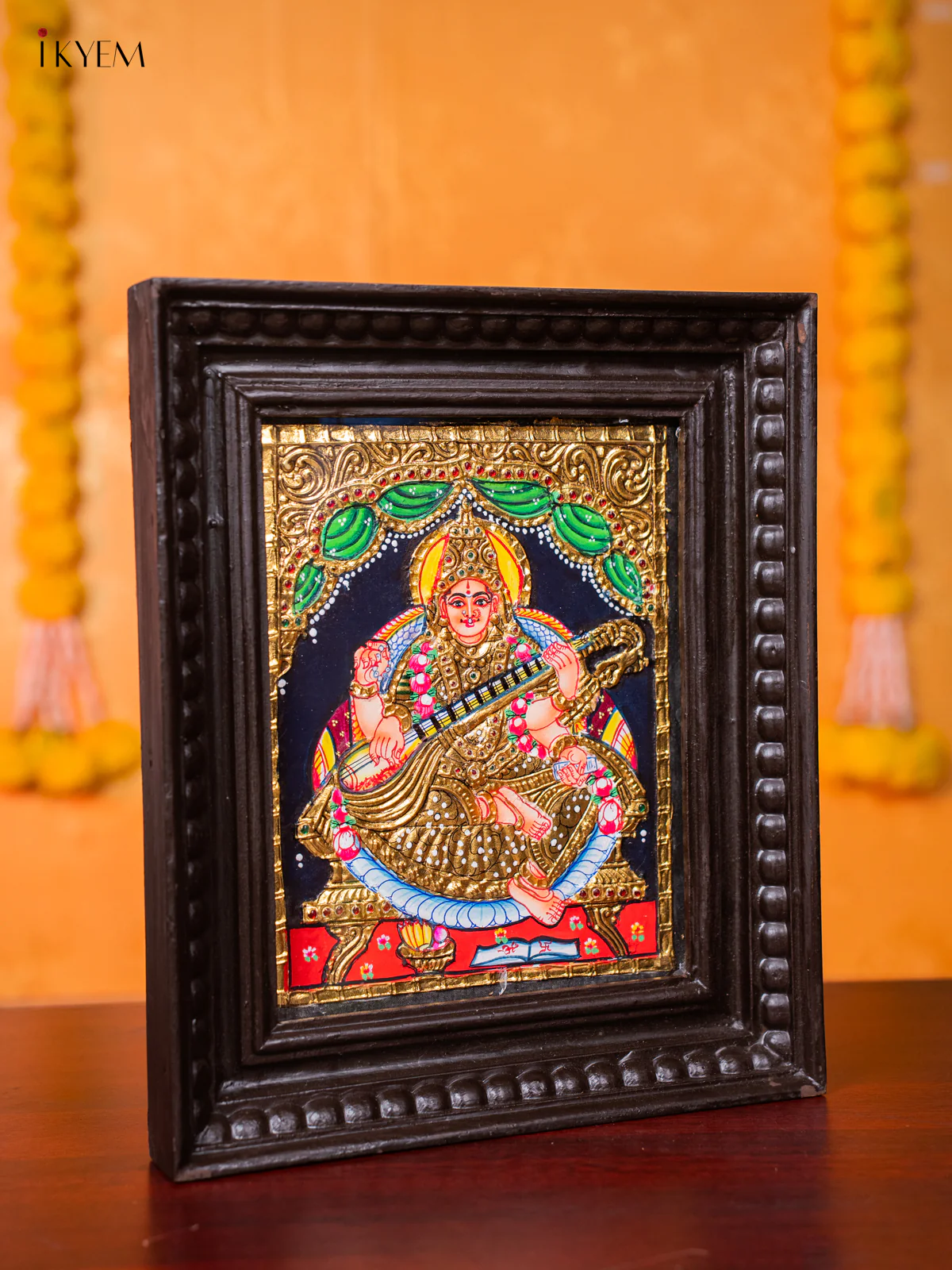 Saraswathi Tanjore painting (13*11) - KJ03139 - Image 4