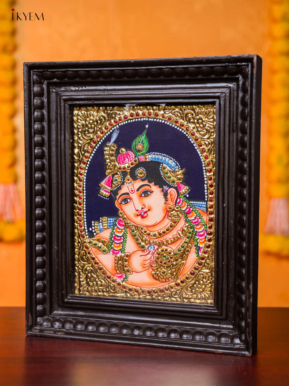 Baby Krishna Tanjore painting (13*11) - KJ03153 - Image 2