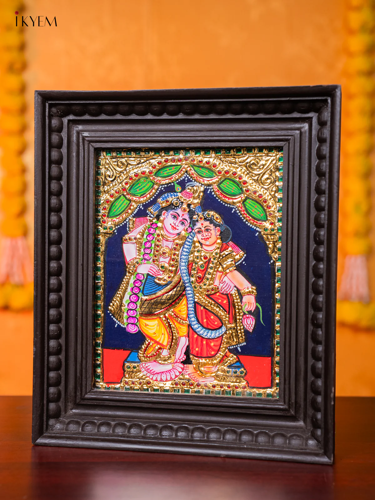 Krishna Rukmani Tanjore painting (13*11) - KJ03163 - Image 2