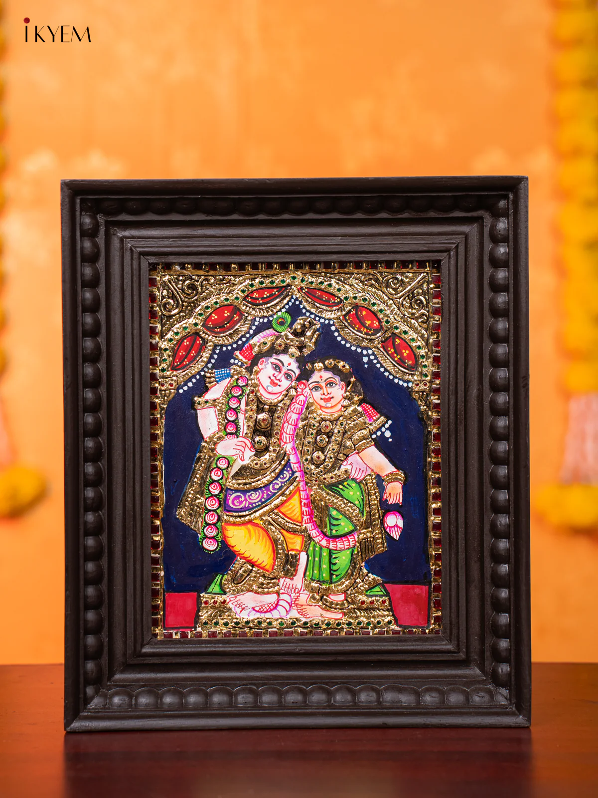 Krishna Rukmani Tanjore painting (13*11) - KJ03164