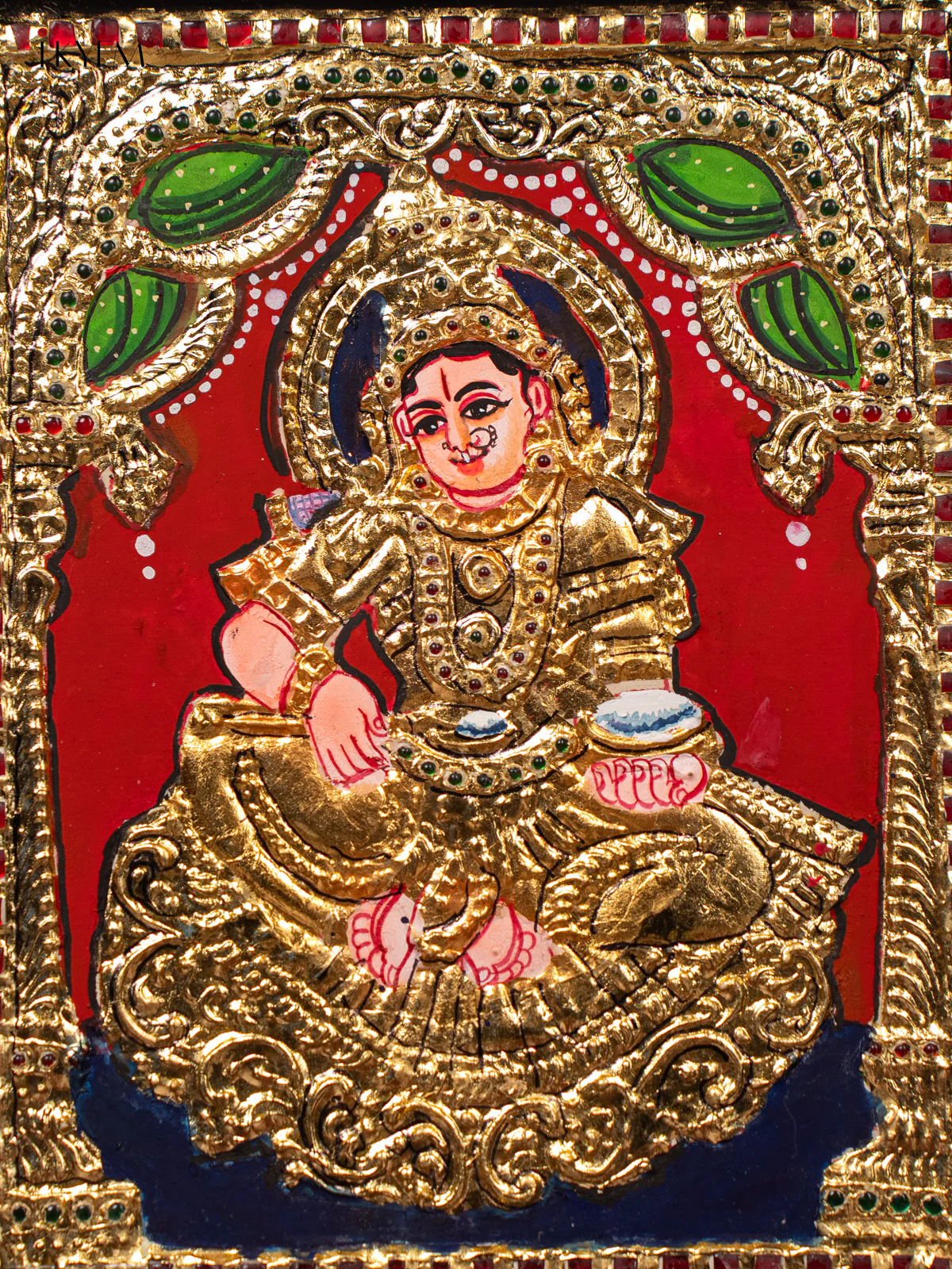 Annapoorani Tanjore painting - (13×11) Inch - KJ03167 - Image 3