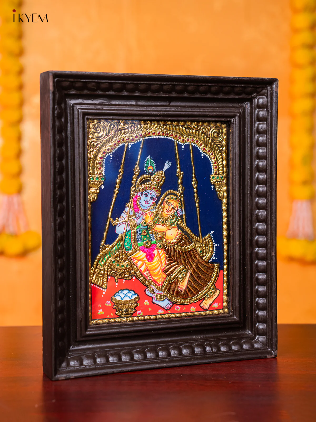 Radha Krishna Tanjore painting (13*11) - KJ03170 - Image 4
