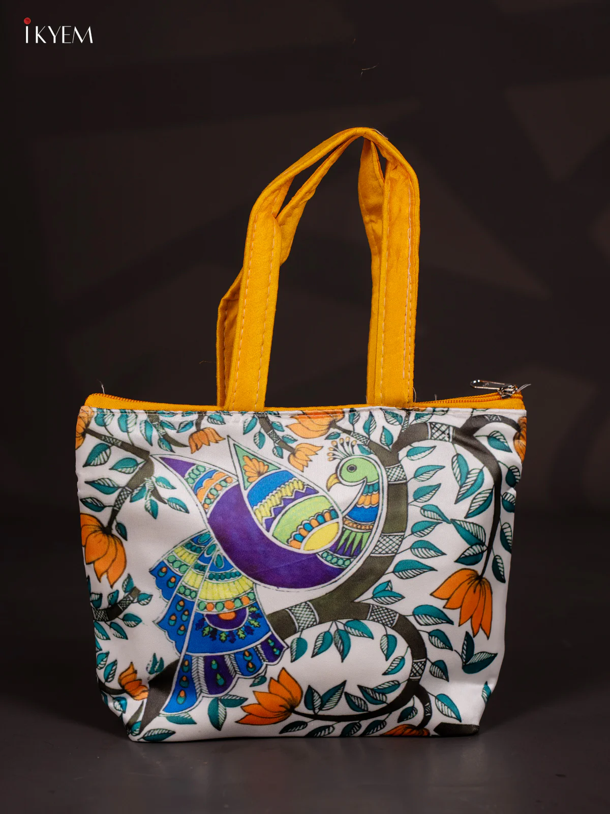 Peacock Designer Handbag - Yellow - 7 Inch - KJ04128