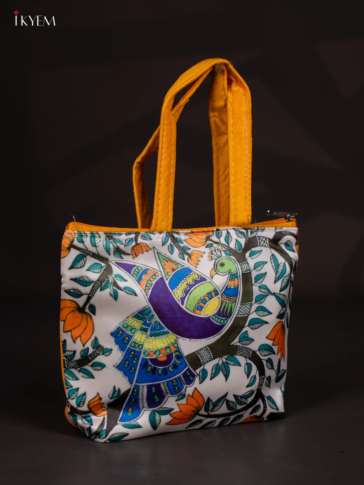 Peacock Designer Handbag - Yellow - 7 Inch - KJ04128 - Image 2