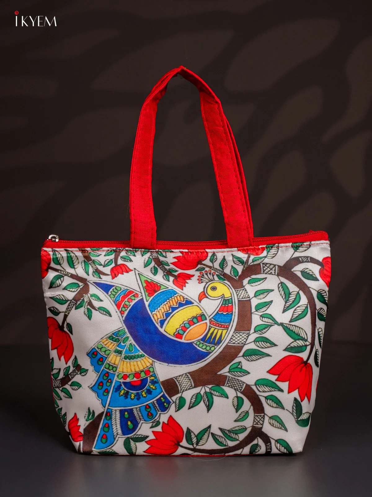 Peacock Designer Handbag - Red - 7 Inch - KJ04129