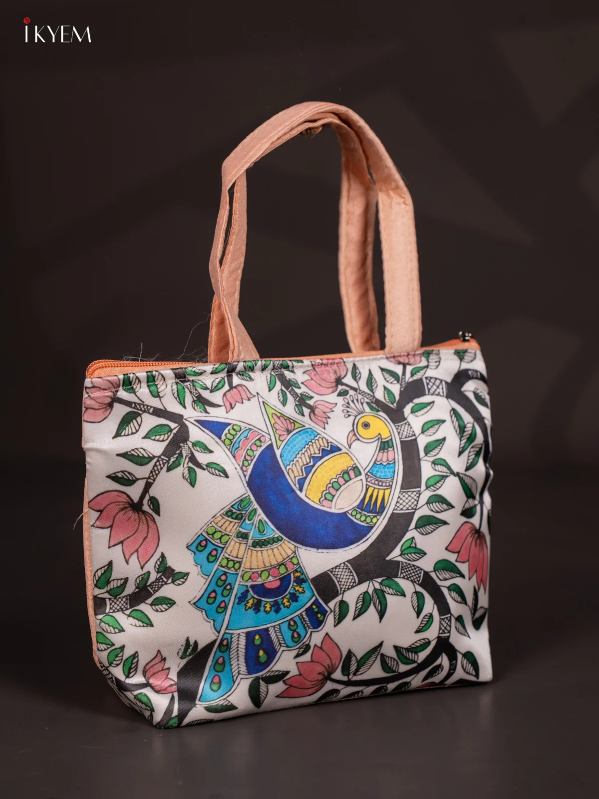 Peacock Designer Handbag - Cream - 7 Inch - KJ04131 - Image 2