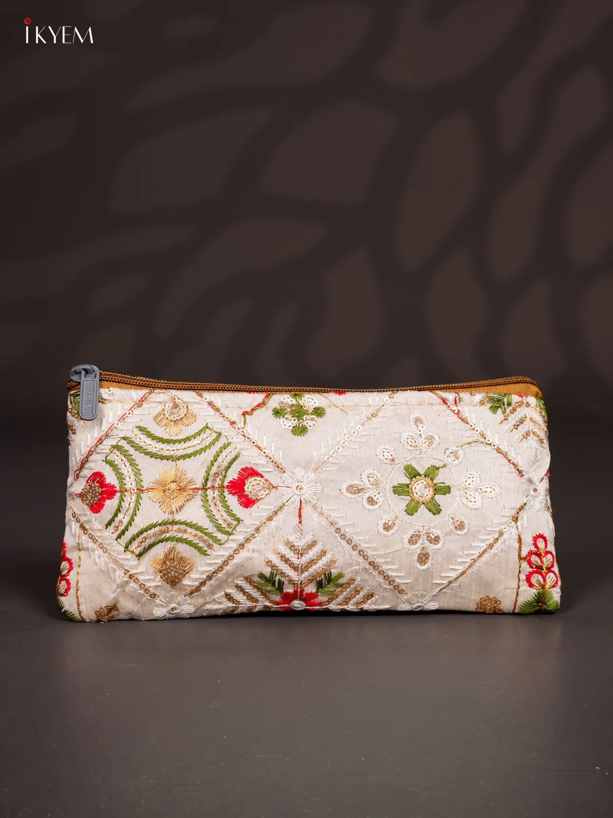Embroidered Work Purse - Cream - KJ04142