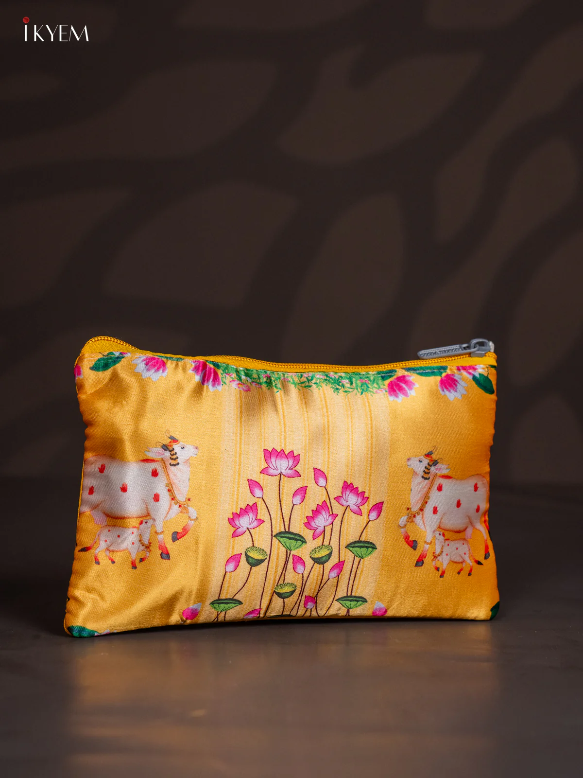 Pichwai Cow & Calf Purse - Yellow - KJ04148 - Image 2