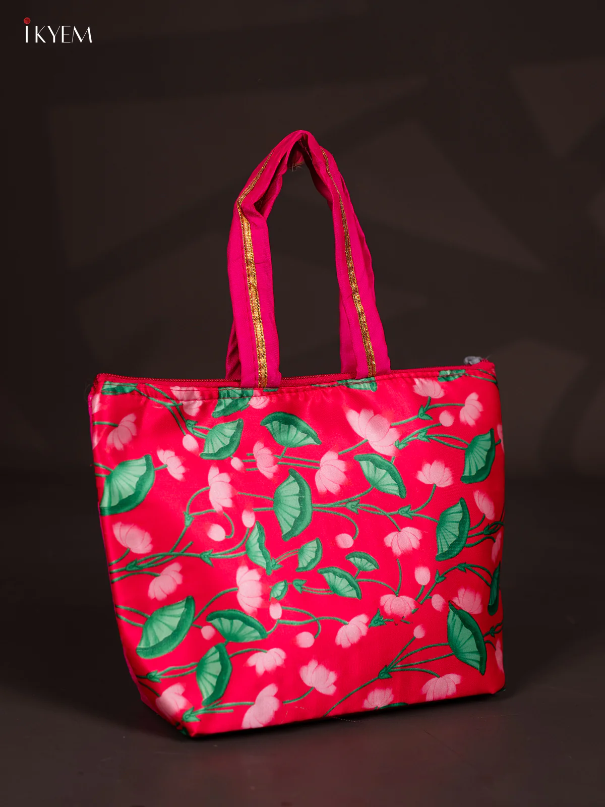 Pichwai Lotus Design Pink Handbag - 7.3 Inch - KJ04156 - Image 2