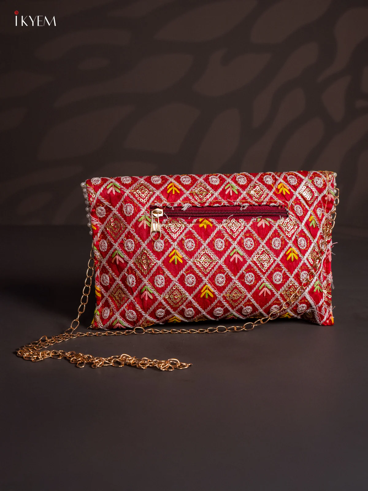 Embroidered Sling bag - Maroon - KJ04157 - Image 3