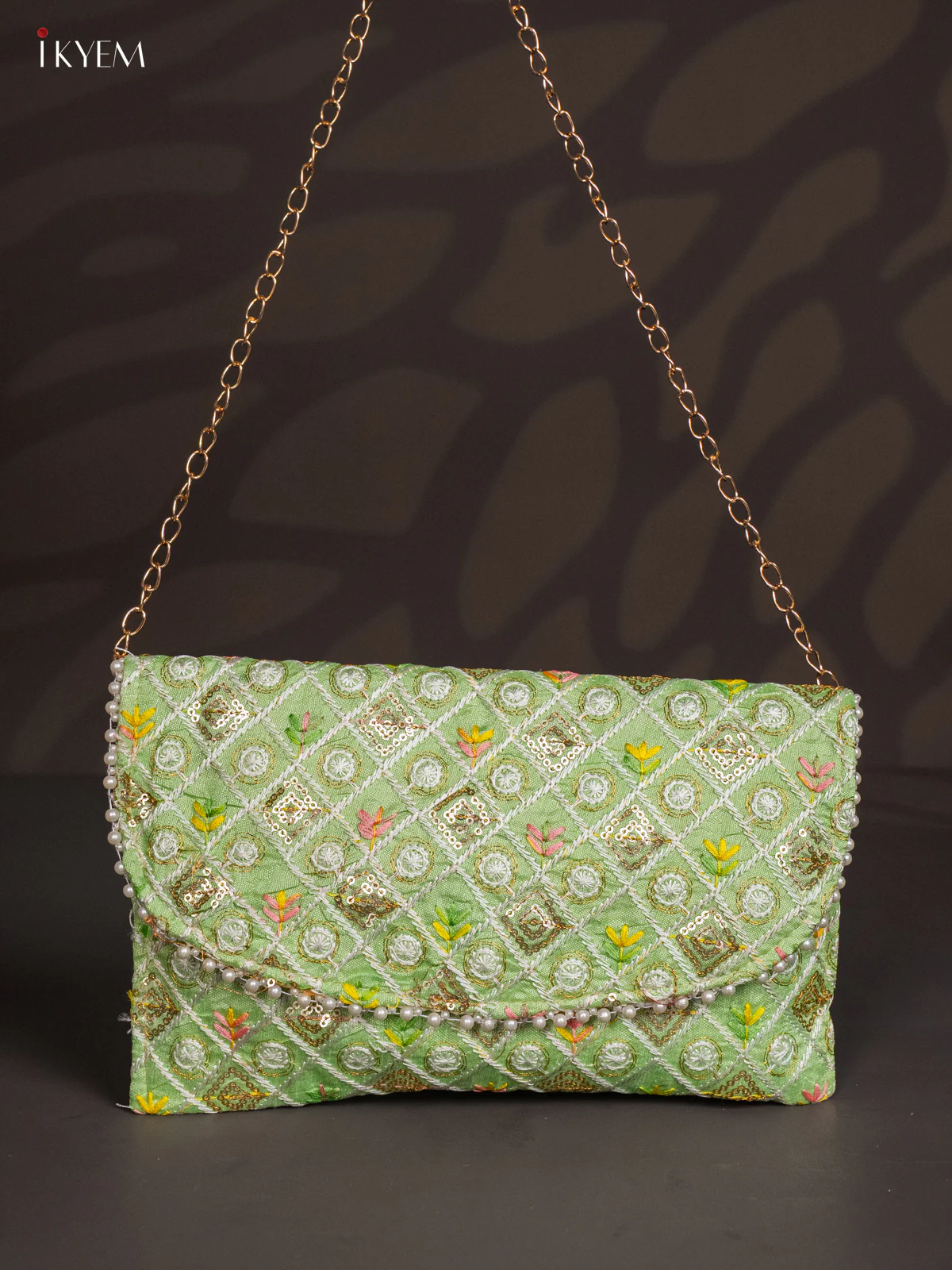 Embroidered Sling bag - Green - KJ04162