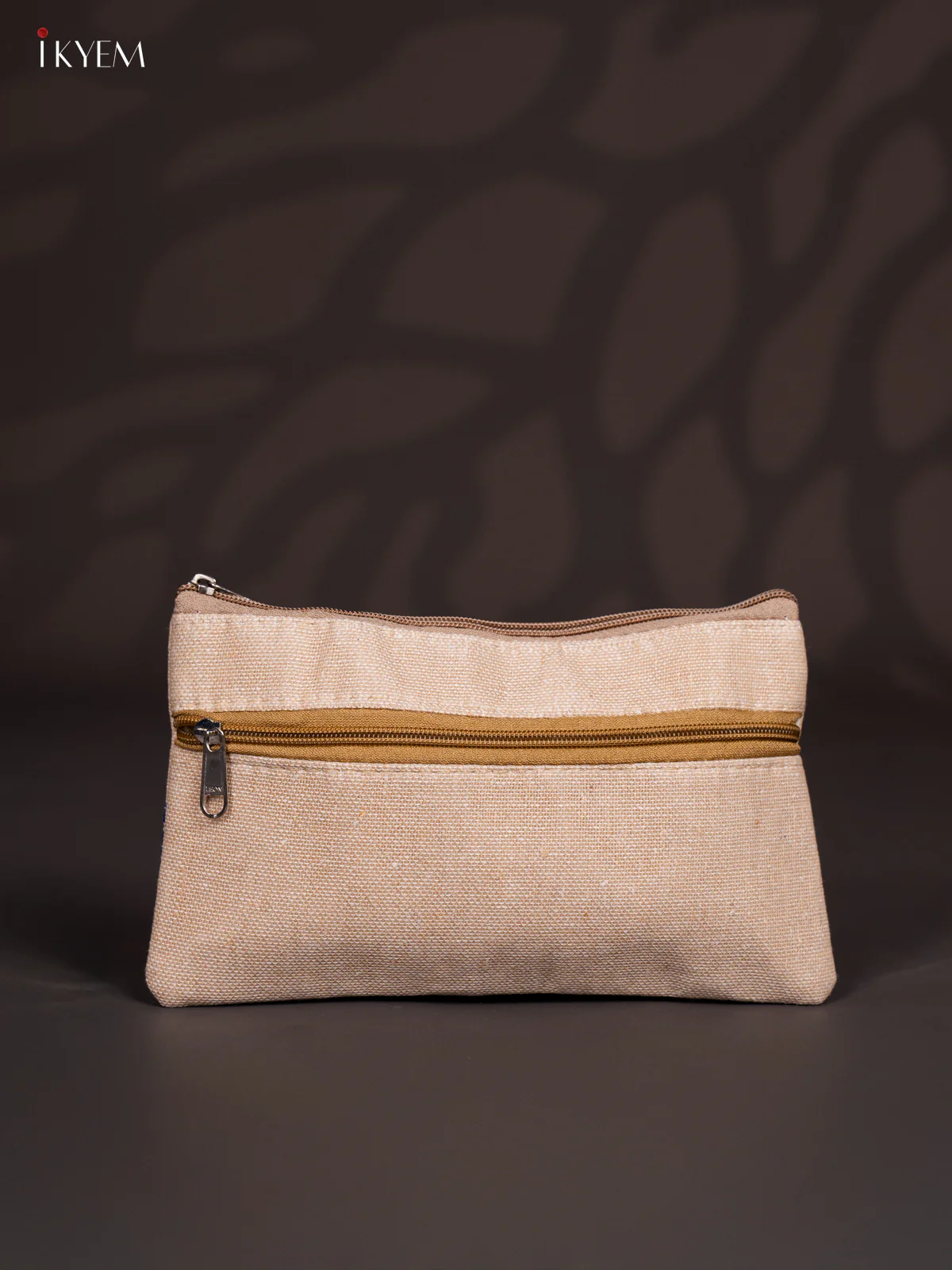 Fabric Printed Jute Pouch - Blue - KJ04173 - Image 3