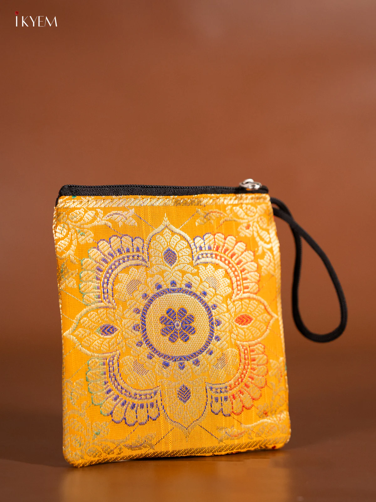 Banarasi Coin Pouch - Yellow - 5 Inch - KJ06157 - Image 2