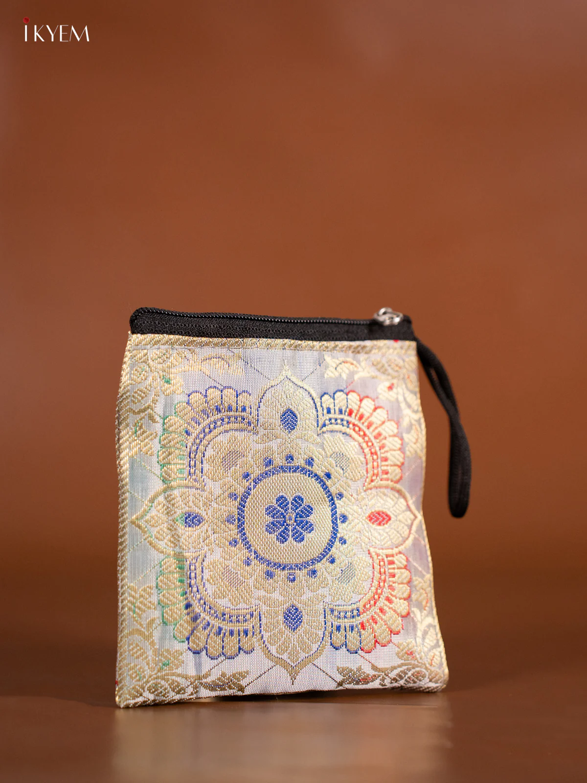 Banarasi Coin Pouch - Grey - 5 Inch - KJ06158 - Image 2