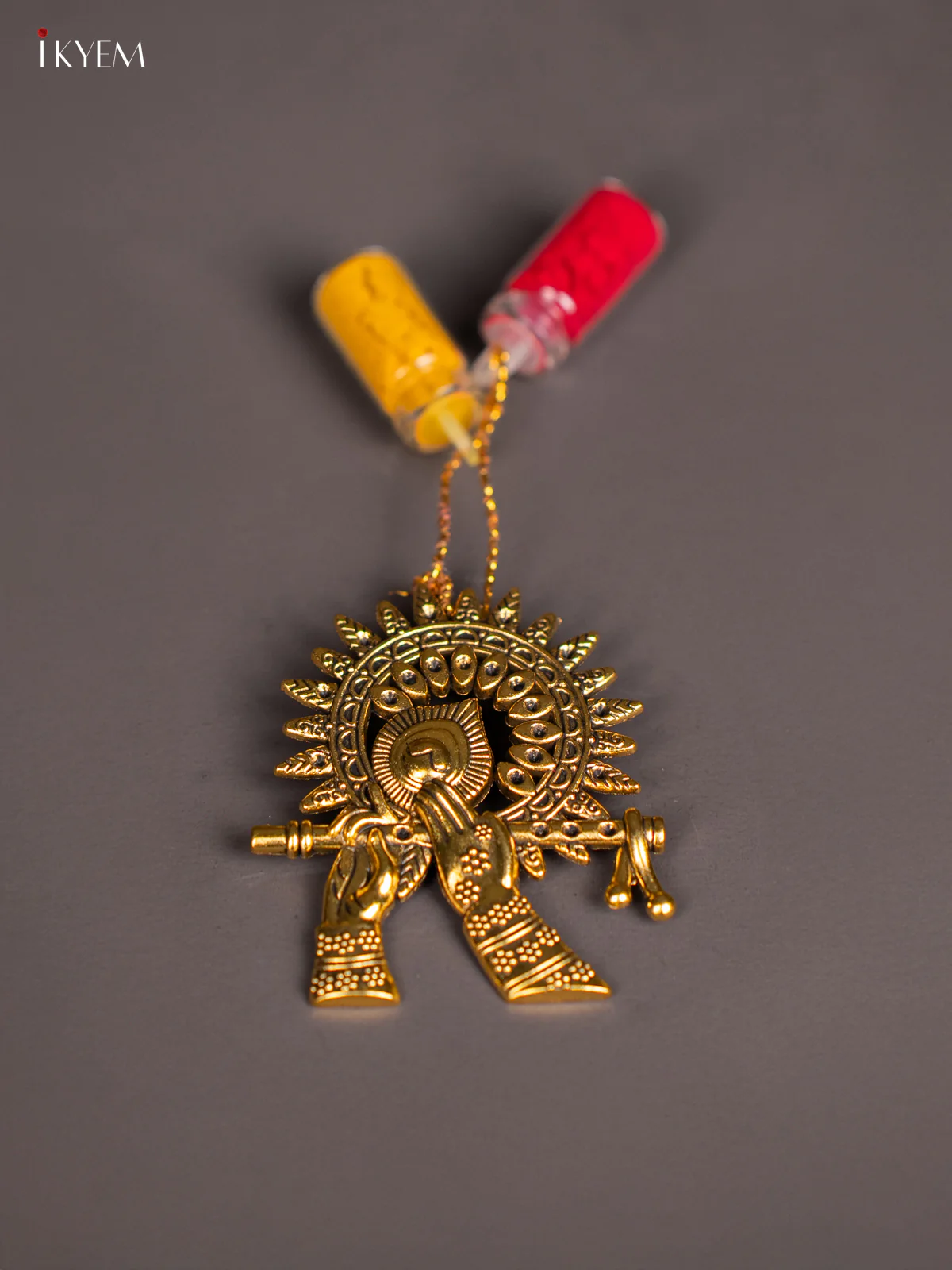 Krishna Flute Haldi Kumkum Bottle - 2 Inches - KJ11171