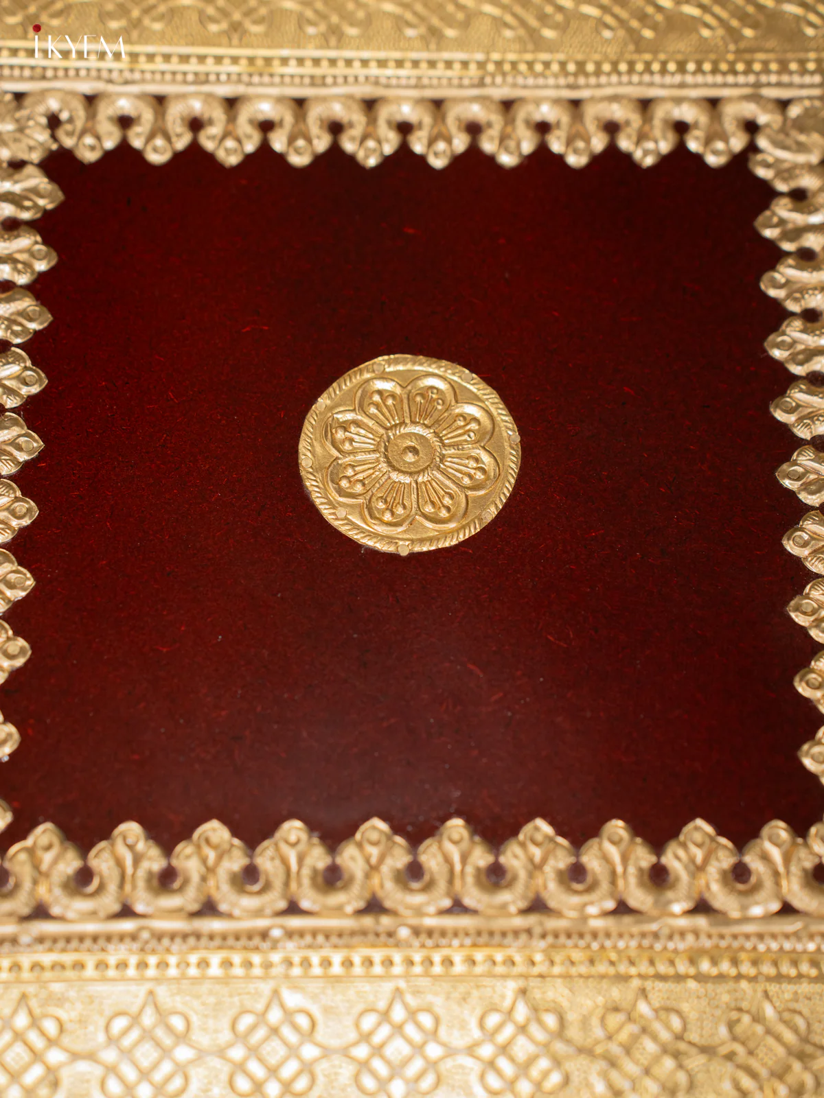 Brass Fitted Square Wooden Stool - (12×12) Inch - KJ13116 - Image 3
