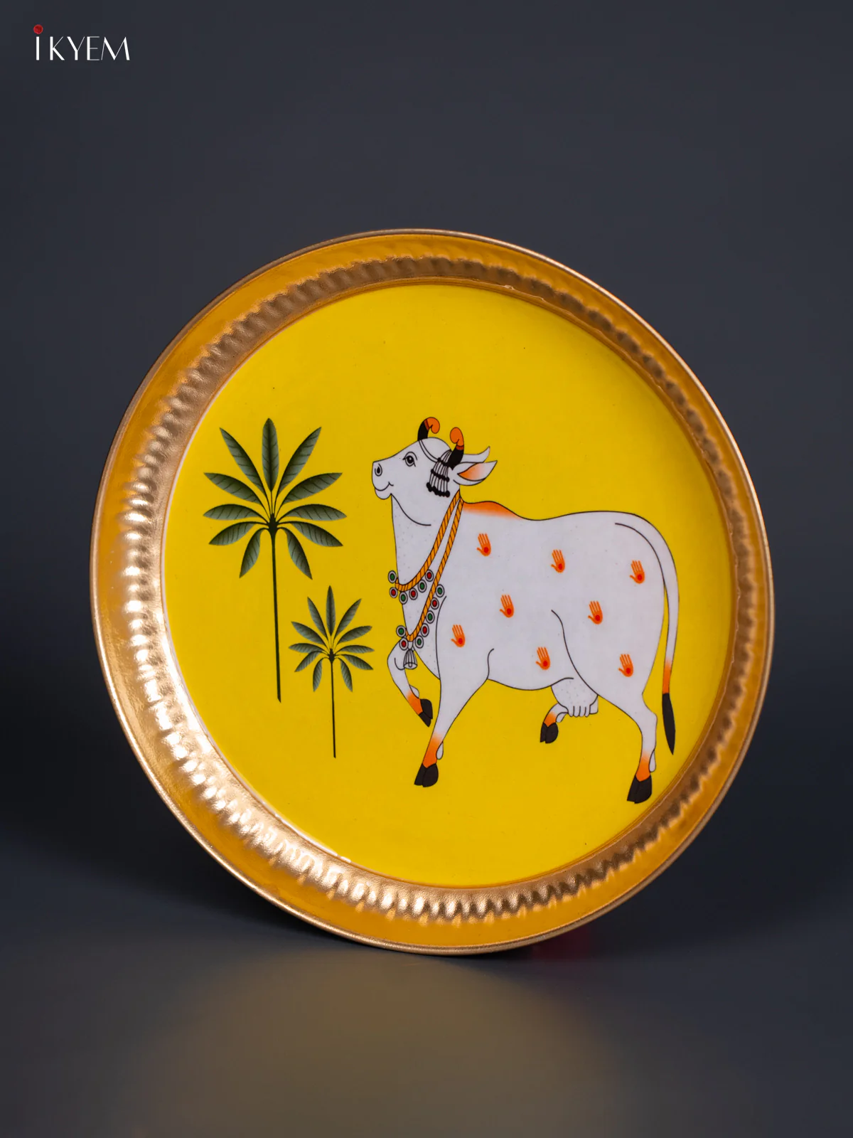 Cow & Tree Digital Printed Metal Plate - Yellow - KJ21114 - Image 4